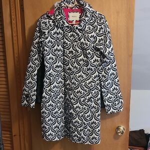 Hatley Black and White Patterned Trench Coat